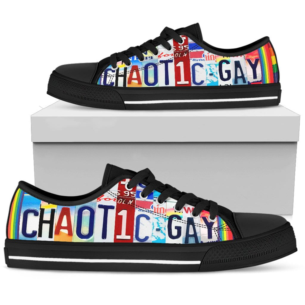 Chaotic Gay Low Top Womens Tennis Shoes Black