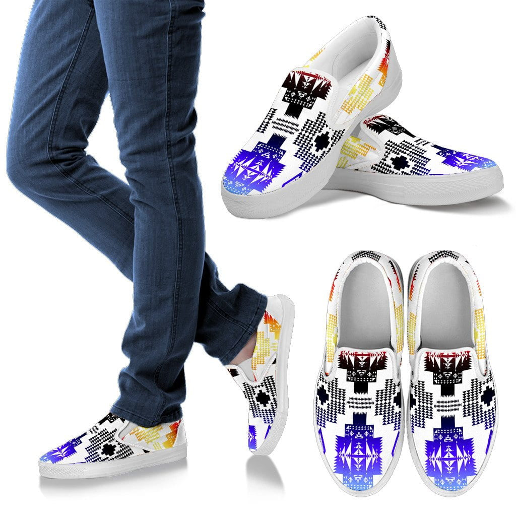 Seven Tribes Horizon White Men's Slip Ons