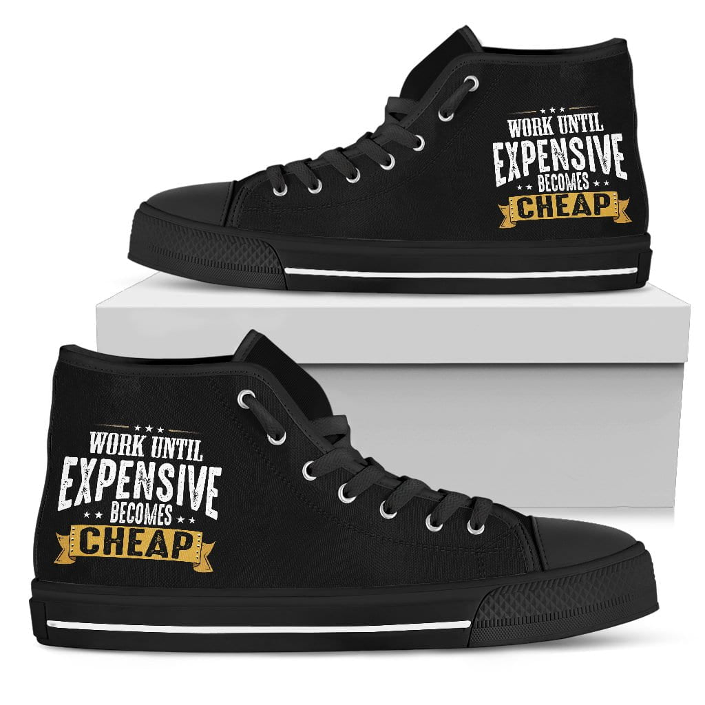 EXPENSIVE BECOMES CHEAP Men's High Top Black Sole