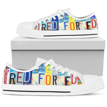 Red For Ed Low Top Womens Tennis Shoes White