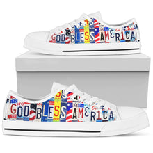 God Bless America - Low Top Womens Tennis Shoes