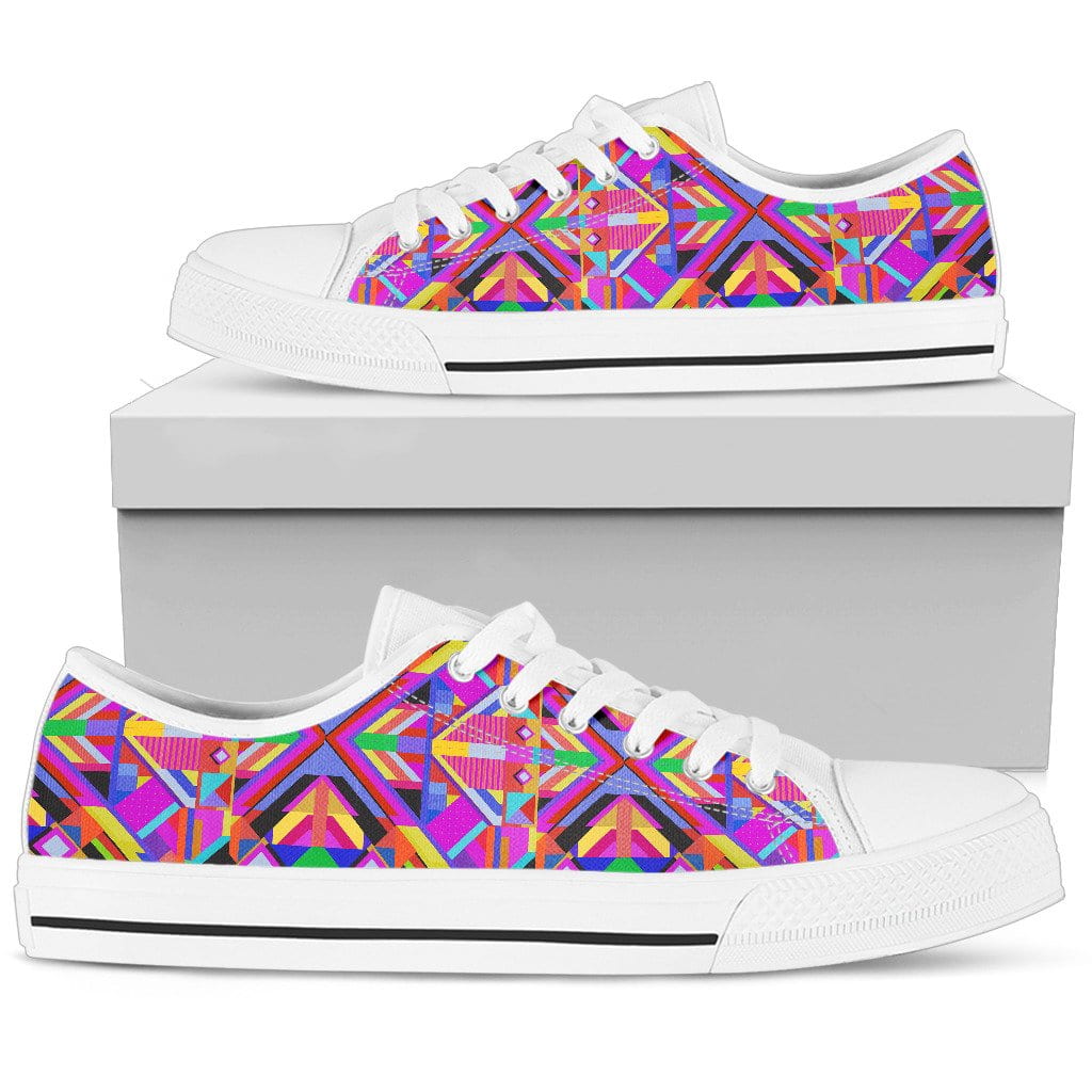 Pink Eye Womens Low Top Tennis Shoe White