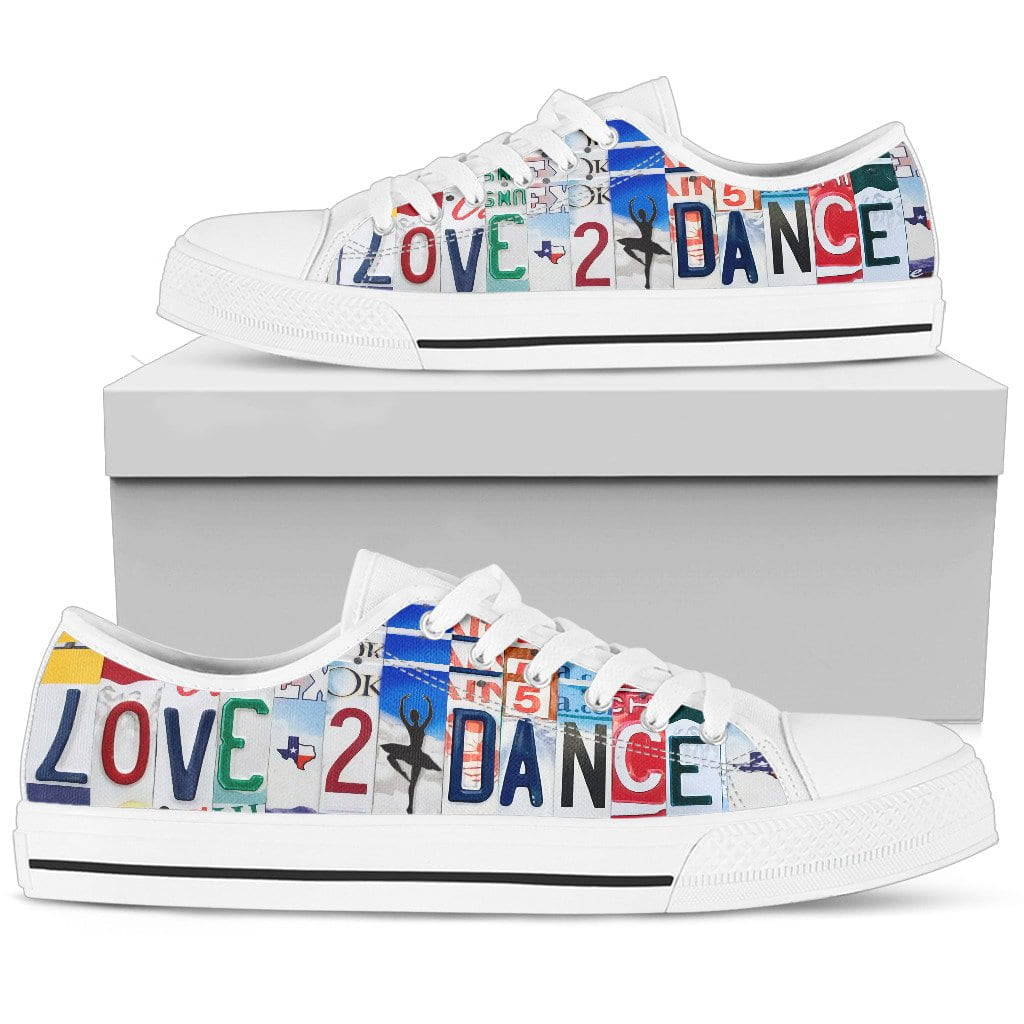 Love To Dance Low Top Womens Tennis Shoes White