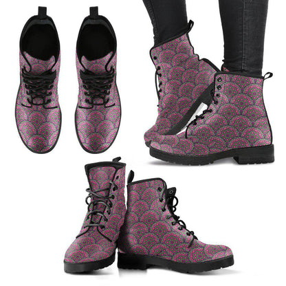 Floral Mandala Women's Leather Boots
