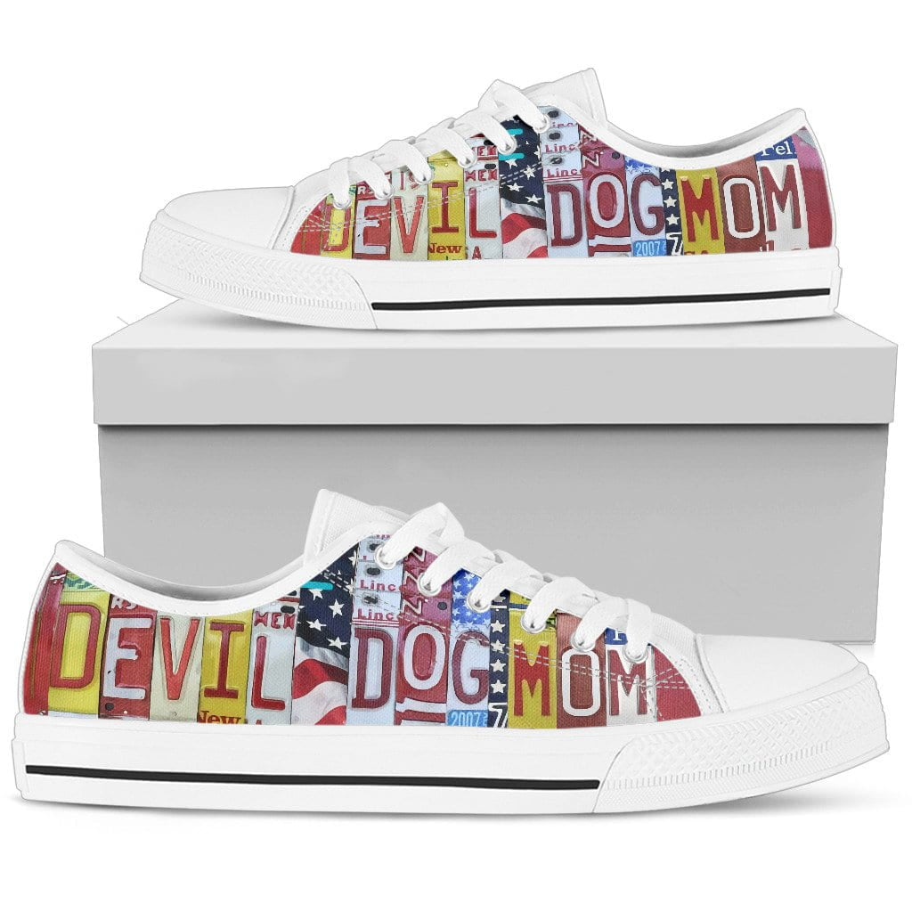 Devil Dog Mom Low Top Womens Tennis Shoes