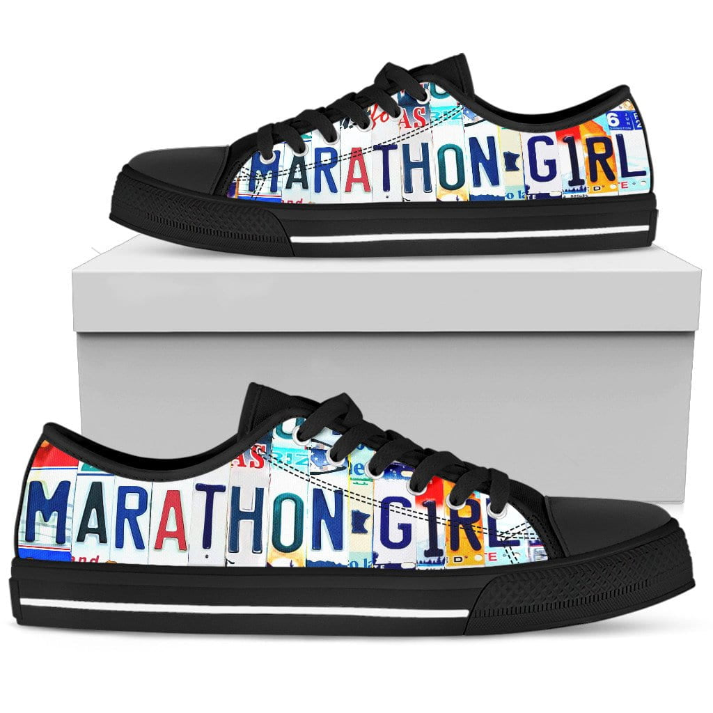 Marathon Girl Low Top Womens Tennis Shoes Black