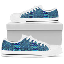 Blue Kaleidoscope Womens Low Top Tennis White