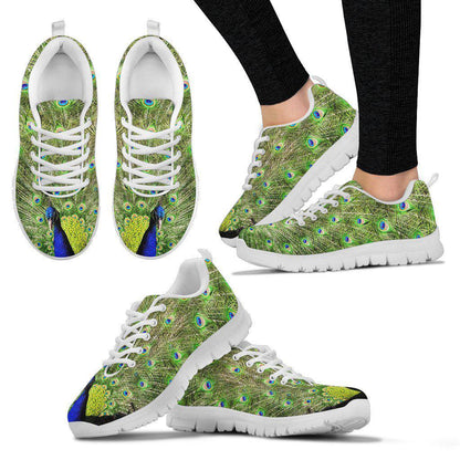 Peacock White Border Women's Sneakers