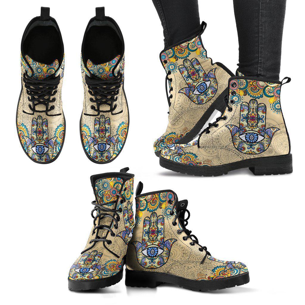 Hamsa Hand Women's Leather Boots