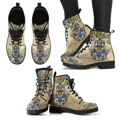 Hamsa Hand Women's Leather Boots