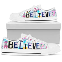 Believe Breast Cancer Awareness Womens Tennis Shoes White