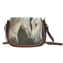 Black Canvas Leather Trim Saddle Bag - Encouragement Design