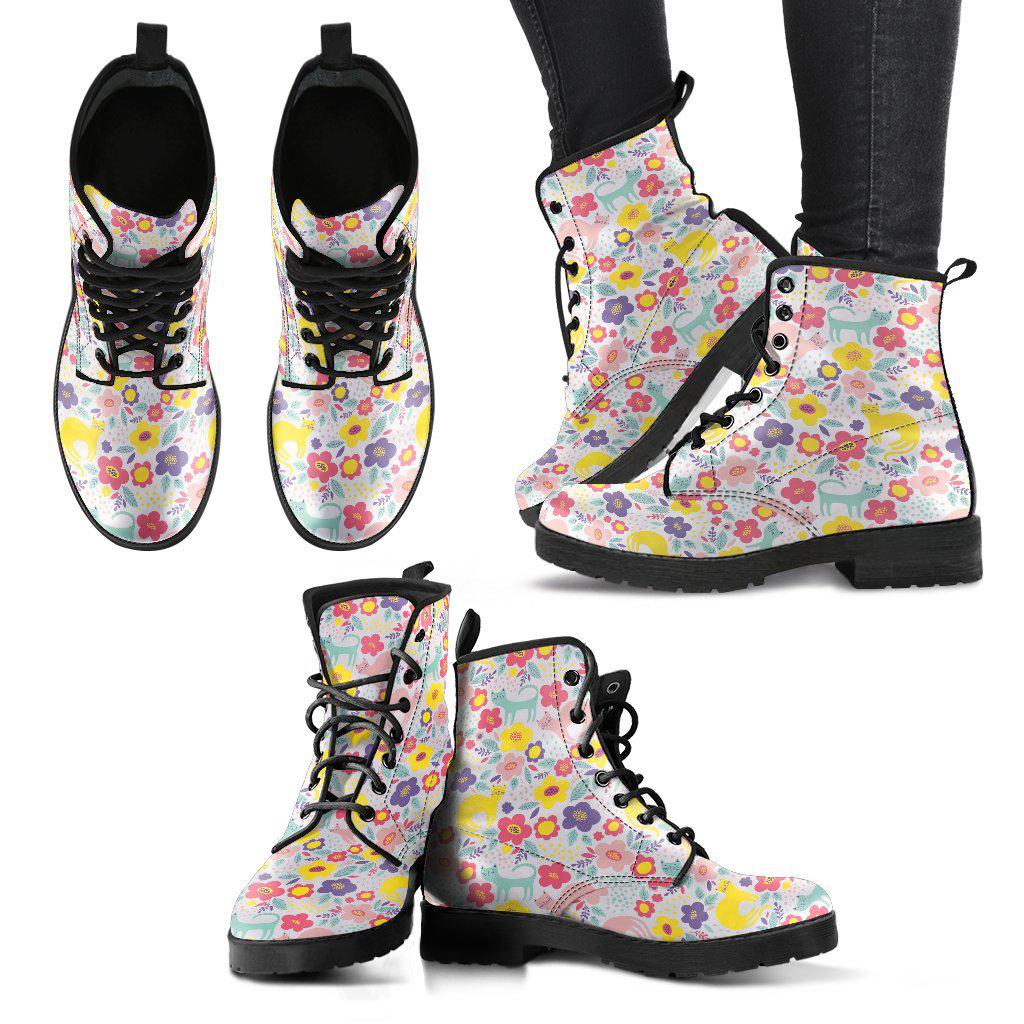Cat Pattern Handcrafted Boots