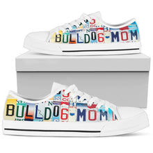 Bulldog Mom Low Top Womens Tennis Shoes White