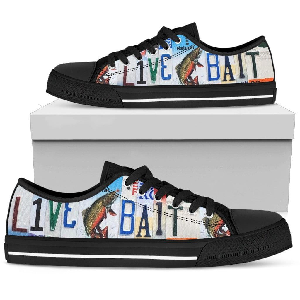 Live Bait Low Top Mens Tennis Shoes Black