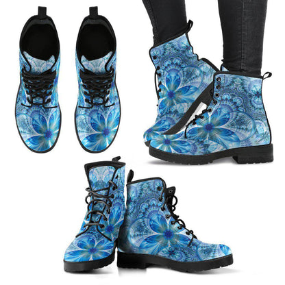 Fractal Flower Women's Leather Boots