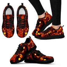 Orange Water Droplets Black Border Women's Sneakers
