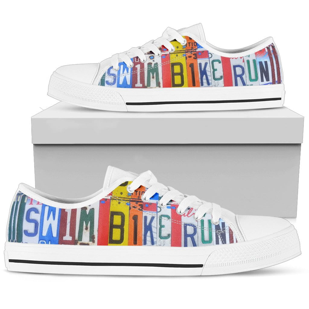 Swim Bike Run Low Top Mens Tennis Shoes White