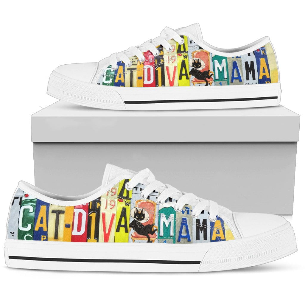 Cat Diva Mama Low Top Womens Tennis Shoes White