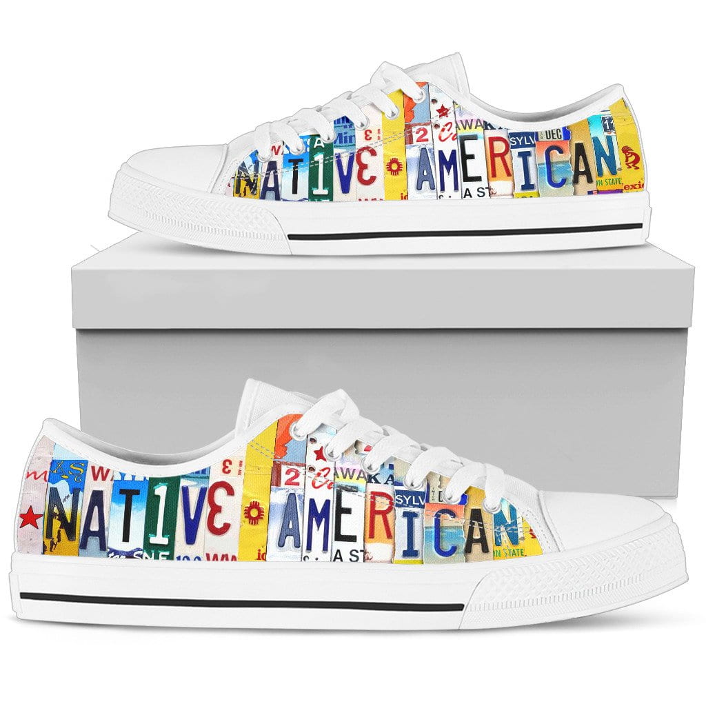 Native American Low Top Womens Tennis Shoes White