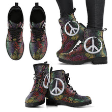 Henna Flowers Peace Women's Leather Boots