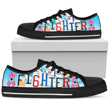 Breast Cancer Fighter Low Top Womens Tennis Shoes Black