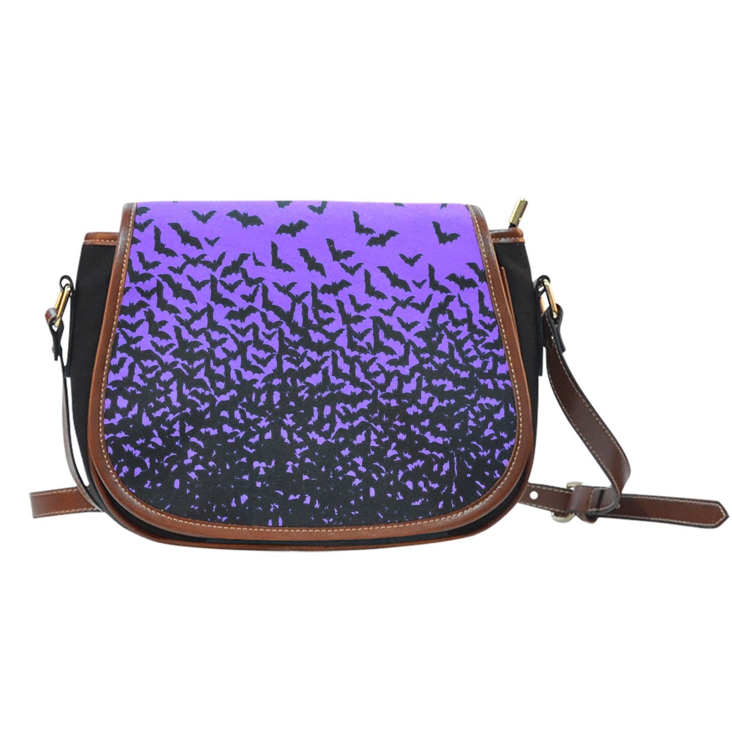 Bats Purple Saddle Bag
