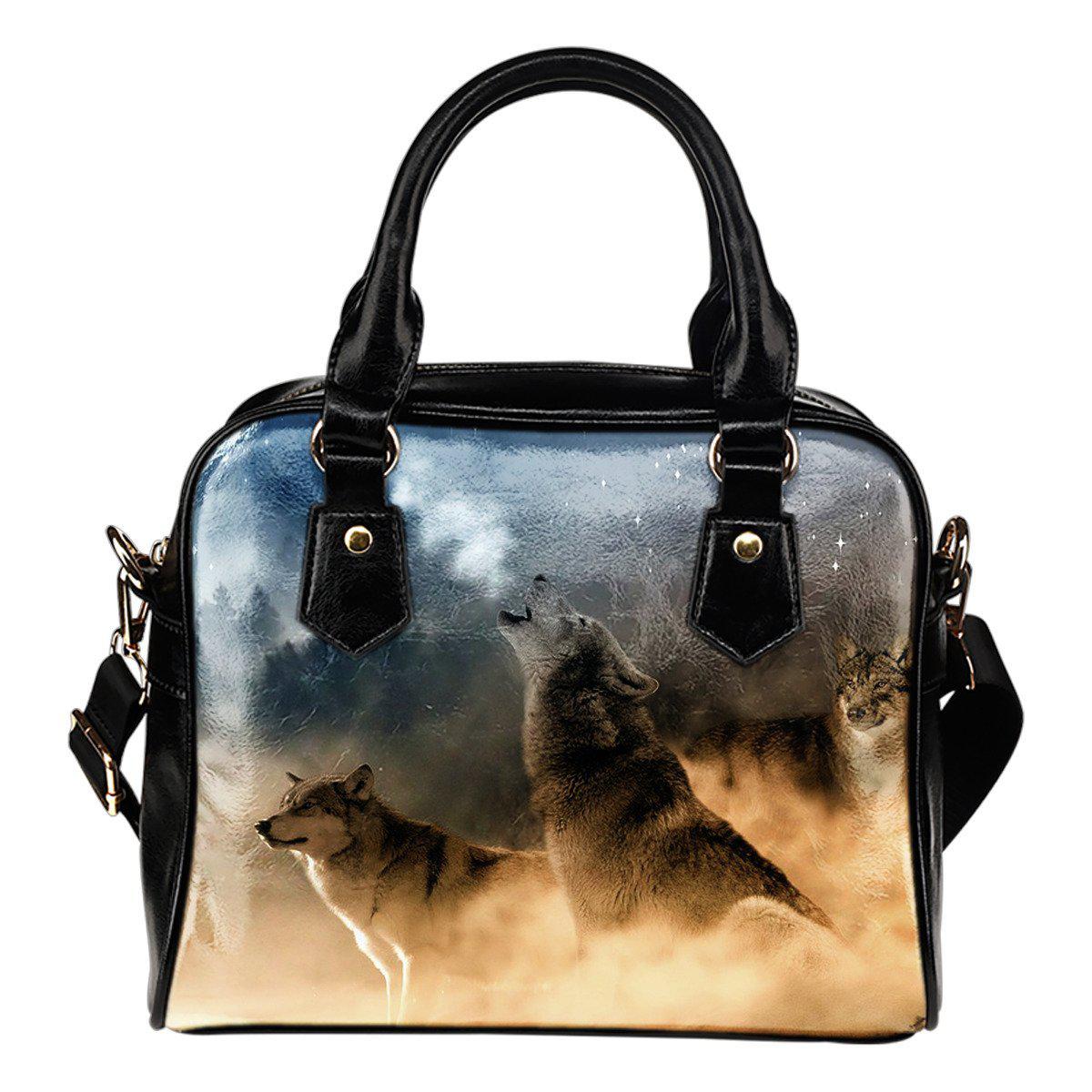 Wolves Shoulder Handbag