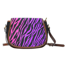 Rainbow Zebra Ladies Saddle Bag