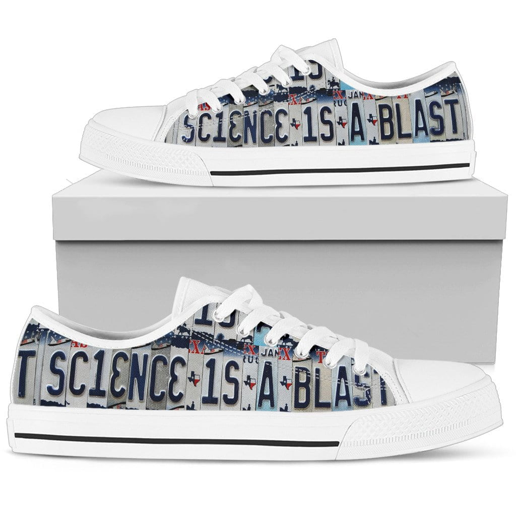 Science Is A Blast Low Top Womens Tennis Shoes White