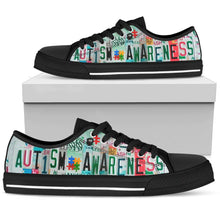 Autism Awareness Low Top Womens Tennis Shoes Black