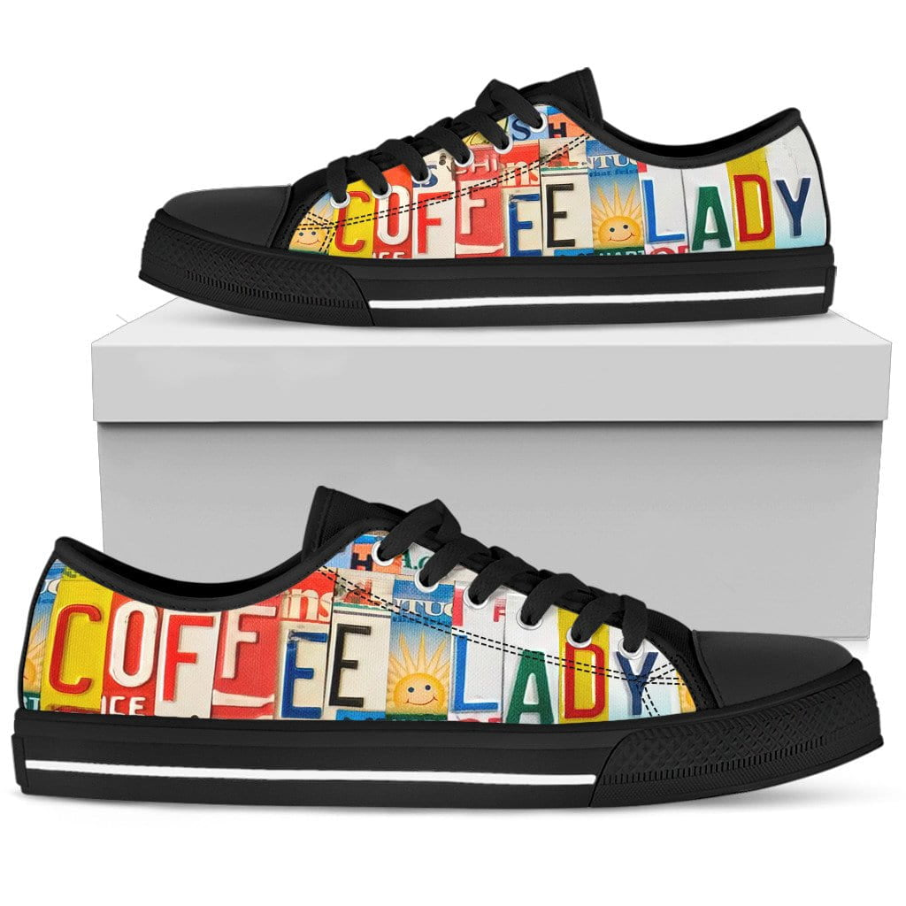 Coffee Lady Low Top Womens Tennis Shoes