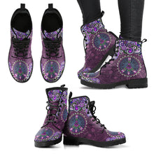 Purple Peace Mandala Handcrafted Boots