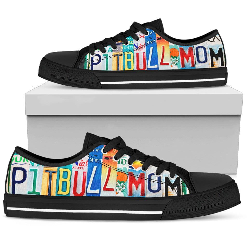 Pitbull Mom Low Top Womens Tennis Shoes