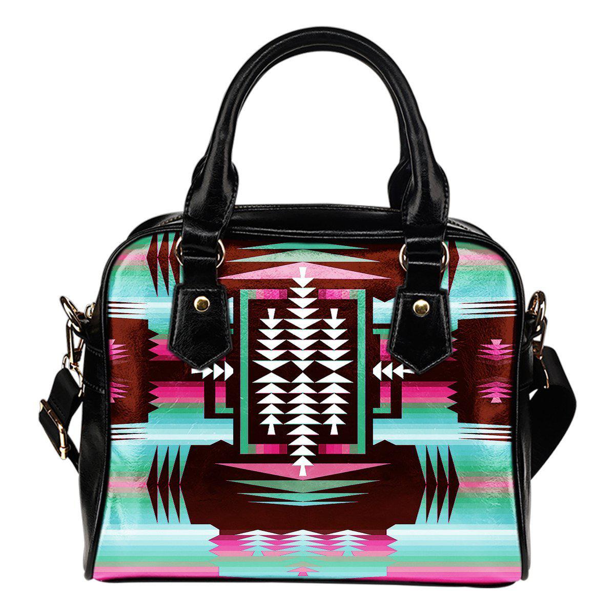 Lake Sunrise Sage Shoulder Handbag