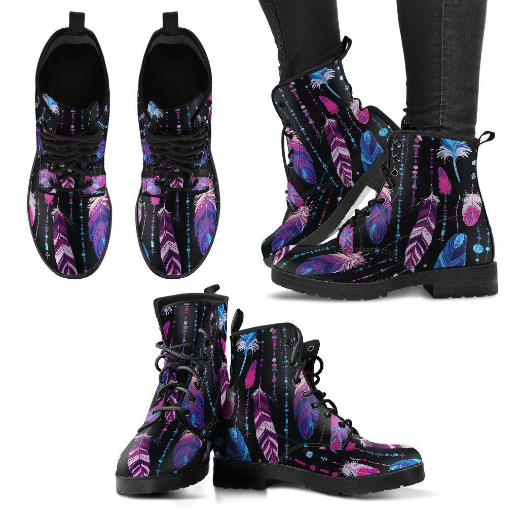 Ethnic Feathers Women's Leather Boots
