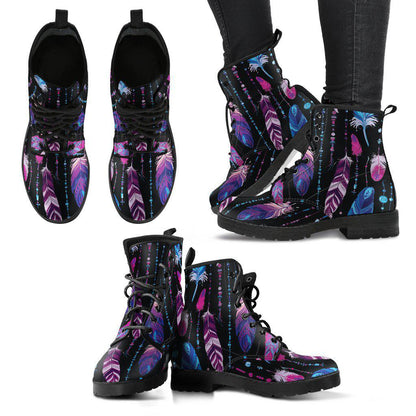 Ethnic Feathers Women's Leather Boots