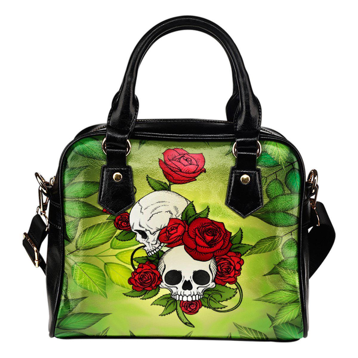 Skulls Leather Shoulder Bag