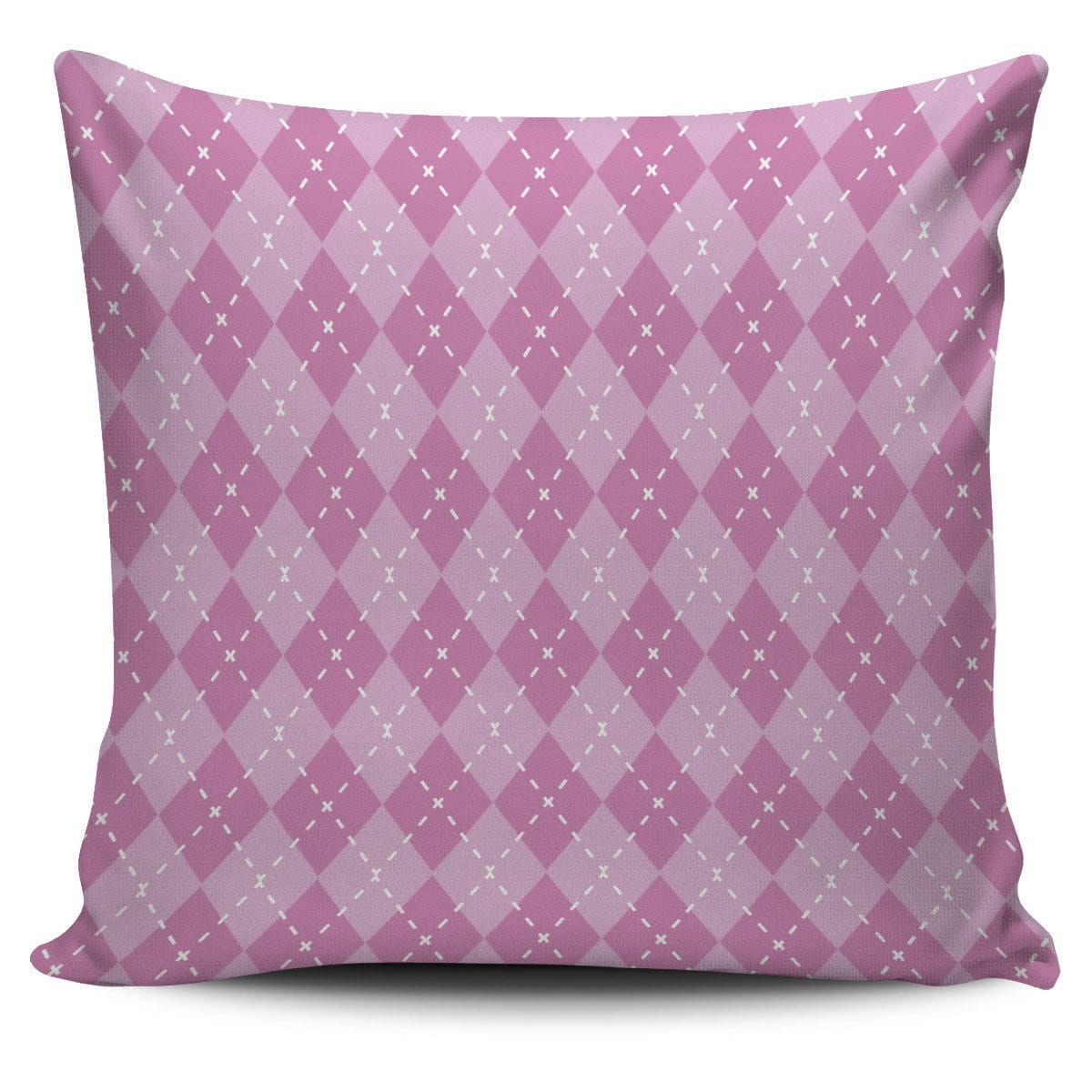 Pink Argyle Pillow Cover