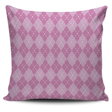 Pink Argyle Pillow Cover