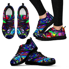Vibrant Paint Black Border Woman's Sneakers