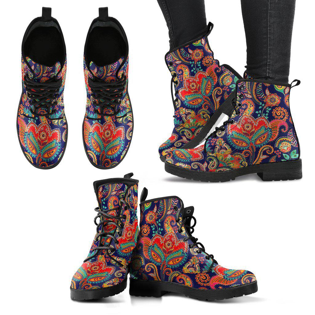 Henna Flower Women's Leather Boots