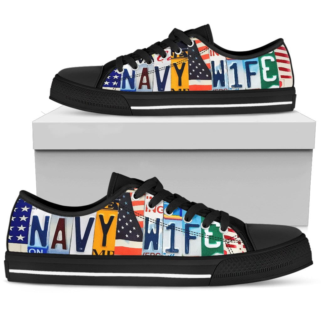 Navy Wife Low Top Womens Tennis Shoes