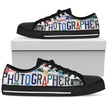 Photographer Low Top Mens Tennis Shoes Black