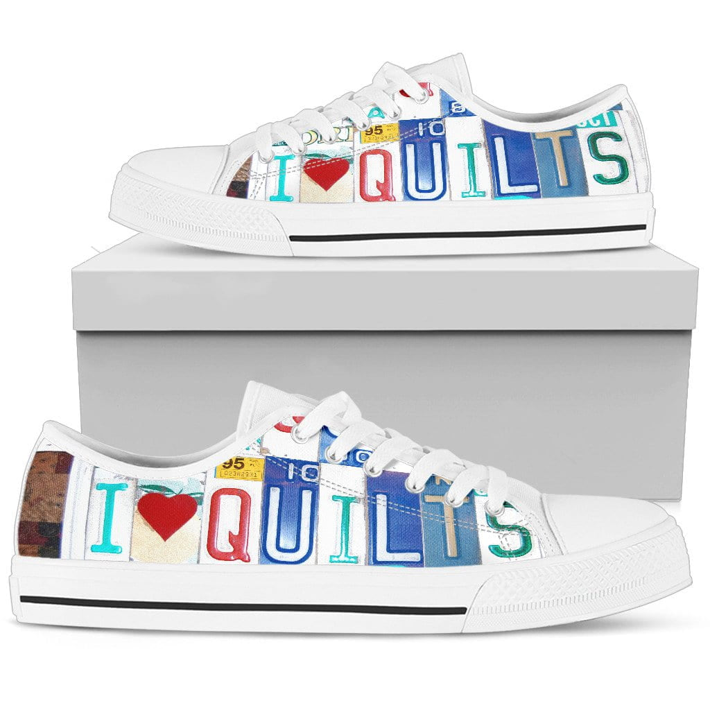 I Love Quilts Low Top Womens Tennis Shoes