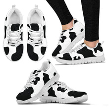 Holstein Cow Pattern Print Womens Sneakers White or Black