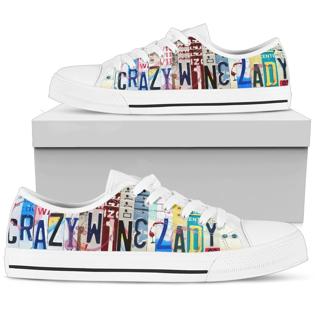 Crazy Wine Lady Low Top Womens Tennis Shoes