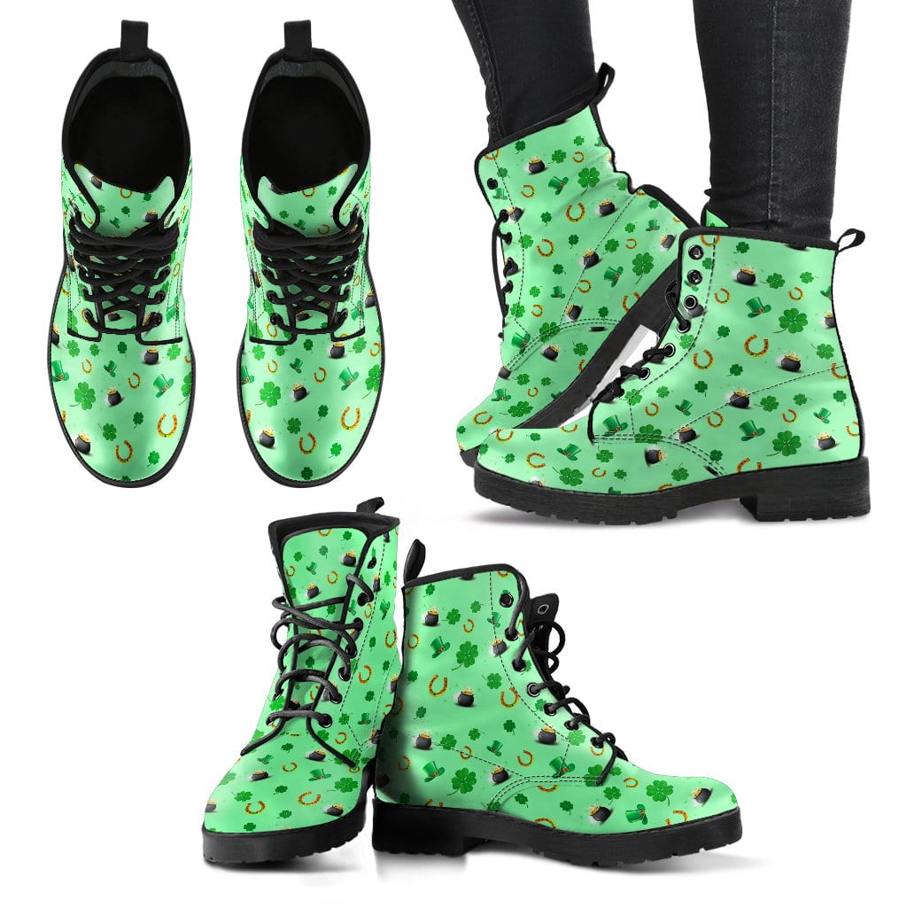 St Patricks Day Womens Leather Boots