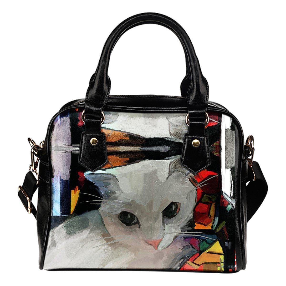 Art Cat Shoulder Handbag