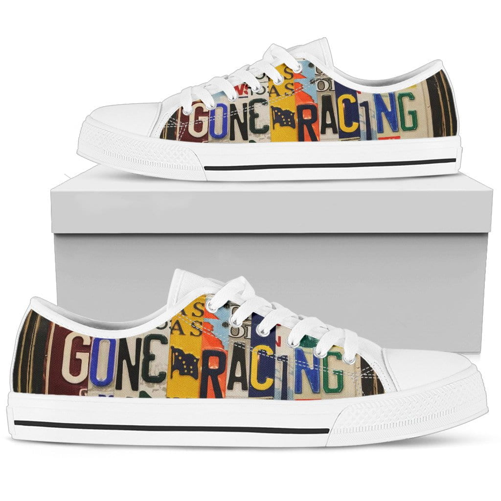 Gone Racing Low Top Mens Tennis Shoes White